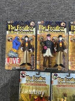 The Beatles McFarlane Yellow Submarine COMPLETE SET OF 9 ACTION FIGURES1999/2000