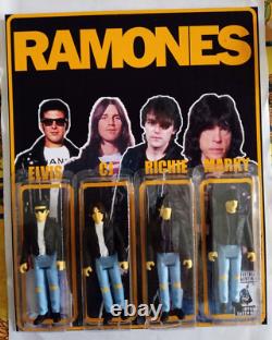 The Ramones Custom Fan Art Tribute 4 Figures Set Elvis CJ Richie Marky