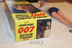 Vintage 1965 James Bond 007 Gilbert Action Figure & Orig Box Outfit Shirt Shorts