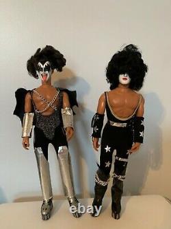 Vintage 1977 KISS Gene Simmons and Paul Stanley Complete MEGO Doll Action Figure