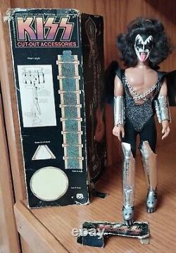 Vintage 1977 Mego Corp KISS 12 Gene Simmons Action Figure Doll & Box