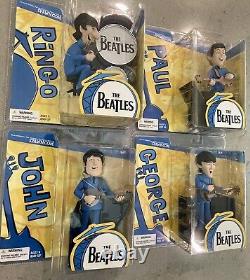 Vintage 2004 McFarlane Toys The Beatles Cartoon Figures Complete 4 Set Rare