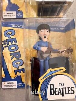 Vintage 2004 McFarlane Toys The Beatles Cartoon Figures Complete 4 Set Rare
