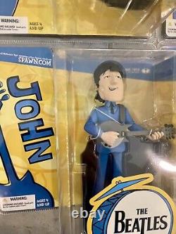 Vintage 2004 McFarlane Toys The Beatles Cartoon Figures Complete 4 Set Rare