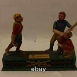 Vintage Cast Iron Baseball Figures Coin Bank Ibm Award