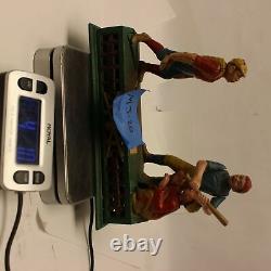 Vintage Cast Iron Baseball Figures Coin Bank Ibm Award