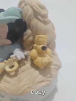 Vintage Mikey Mouse Pluto Music Box Spinner Disney Malaysia Goebel