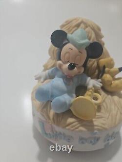 Vintage Mikey Mouse Pluto Music Box Spinner Disney Malaysia Goebel