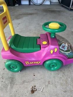 Vintage Playskool Barney The Dinosaur & Baby bop Ride/sit On Musical Car
