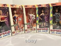 Vintage Spice Girls Girl Power On Tour 5 Doll Action Figure Lot Set New in Boxes