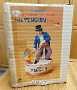 Vntg Batman The Penguin Ceramic Revolving Musical Figure, Raindrops, 1978 In Box