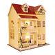 Wooden Dollhouse Miniatures Diy House Kit With Led Light And Music Large Villa